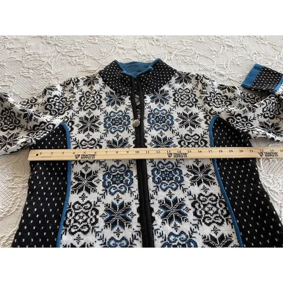 Icelandic Design Wool Blend Full Zip Sweater Pockets #53892 Ladies XL - Picture 2 of 12